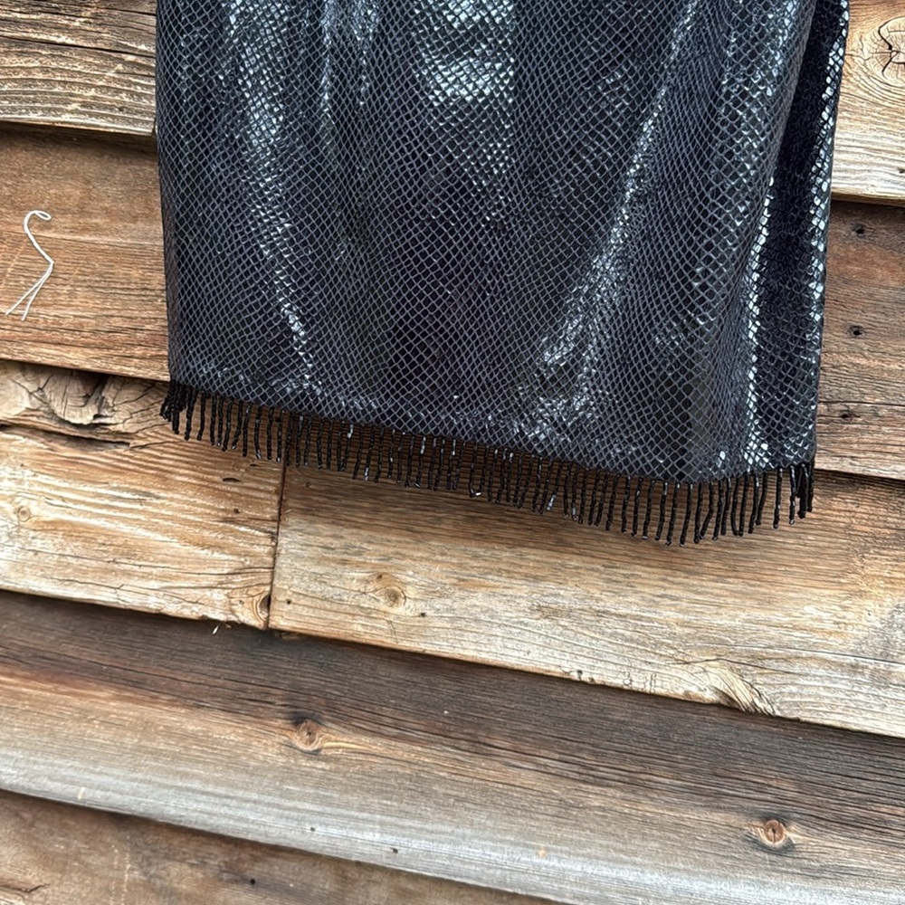 JANINE party vintage Elegant Black Sleeveless Dress asymmetrical mini beaded - Picture 7 of 13